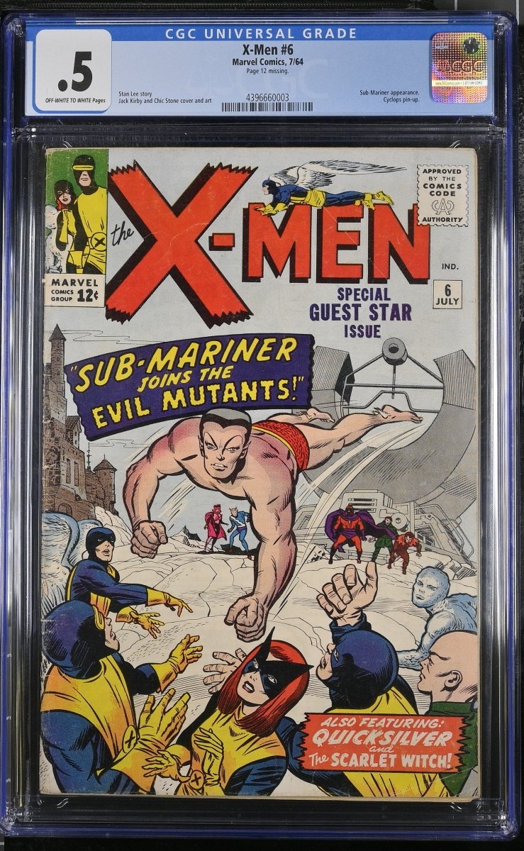Marvel X-Men #6 comic CGC graded 0.5