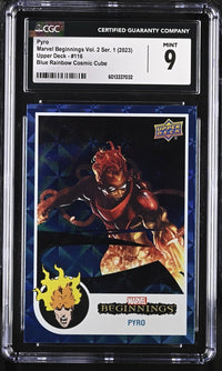 Load image into Gallery viewer, 2023 Marvel Beginnings Vol. 2 Ser. 1 Pyro Blue Cosmic Cube CGC 9 MINT. Alpha! 1/99!
