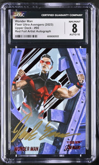 Load image into Gallery viewer, 2023 Marvel Ultra Avengers Wonder Man Red Foil Autograph #90 CGC 8 NM/MINT
