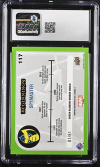 Load image into Gallery viewer, 2024 Marvel Beginnings Vol. 2 Ser. 2 Spymaster Green Mirror World CGC 9 MINT Alpha! 1/61!
