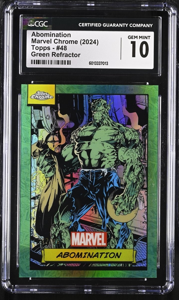 2024 Marvel Chrome Topps Abomination True Green CGC 10 GEM MINT