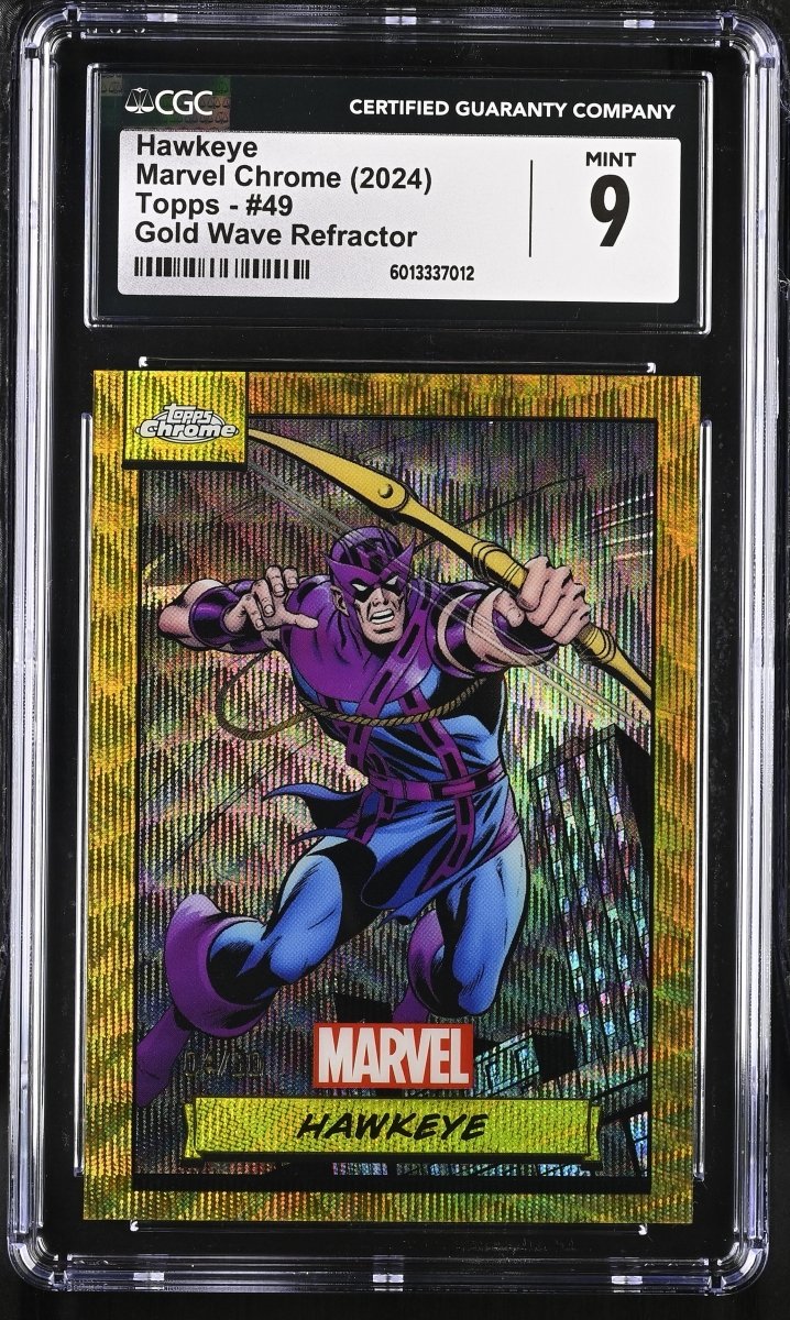 2024 Marvel Chrome Topps Hawkeye Gold Wave CGC 9 MINT