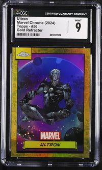 Load image into Gallery viewer, 2024 Marvel Chrome Topps Ultron True Gold CGC 9 MINT Omega! 50/50!
