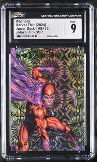 Load image into Gallery viewer, 2024 Marvel Flair Magneto Solar Flair SSP #SF36 CGC 9 MINT
