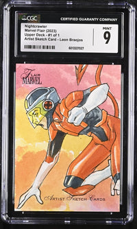 Load image into Gallery viewer, 2024 Marvel Flair Nightcrawler Artist Sketch 1/1 CGC 9 MINT
