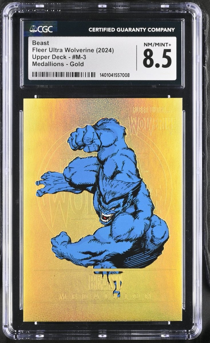 2024 Marvel Fleer Ultra Wolverine Beast Gold Medallion #M - 3 CGC 8.5 NM/MINT+