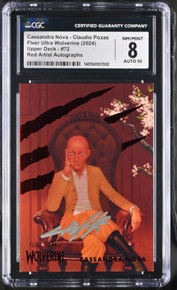 Load image into Gallery viewer, 2024 Marvel Fleer Ultra Wolverine Cassandra Nova Red artist autograph #72 CGC 8 NM/MINT
