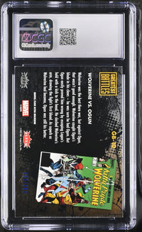 Load image into Gallery viewer, 2024 Marvel Fleer Ultra Wolverine Greatest Battles Wolverine vs Ogun Blue Foil #GB - 10 CGC 8 NM/MINT
