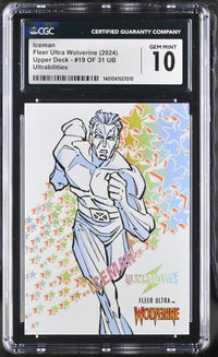Load image into Gallery viewer, 2024 Marvel Fleer Ultra Wolverine Iceman Ultra Abilities #19 CGC 10 GEM MINT
