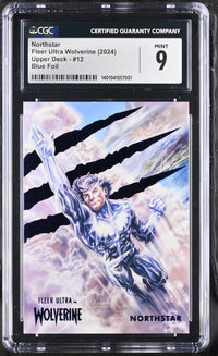 Load image into Gallery viewer, 2024 Marvel Fleer Ultra Wolverine Northstar Blue foil #12 CGC 9 MINT
