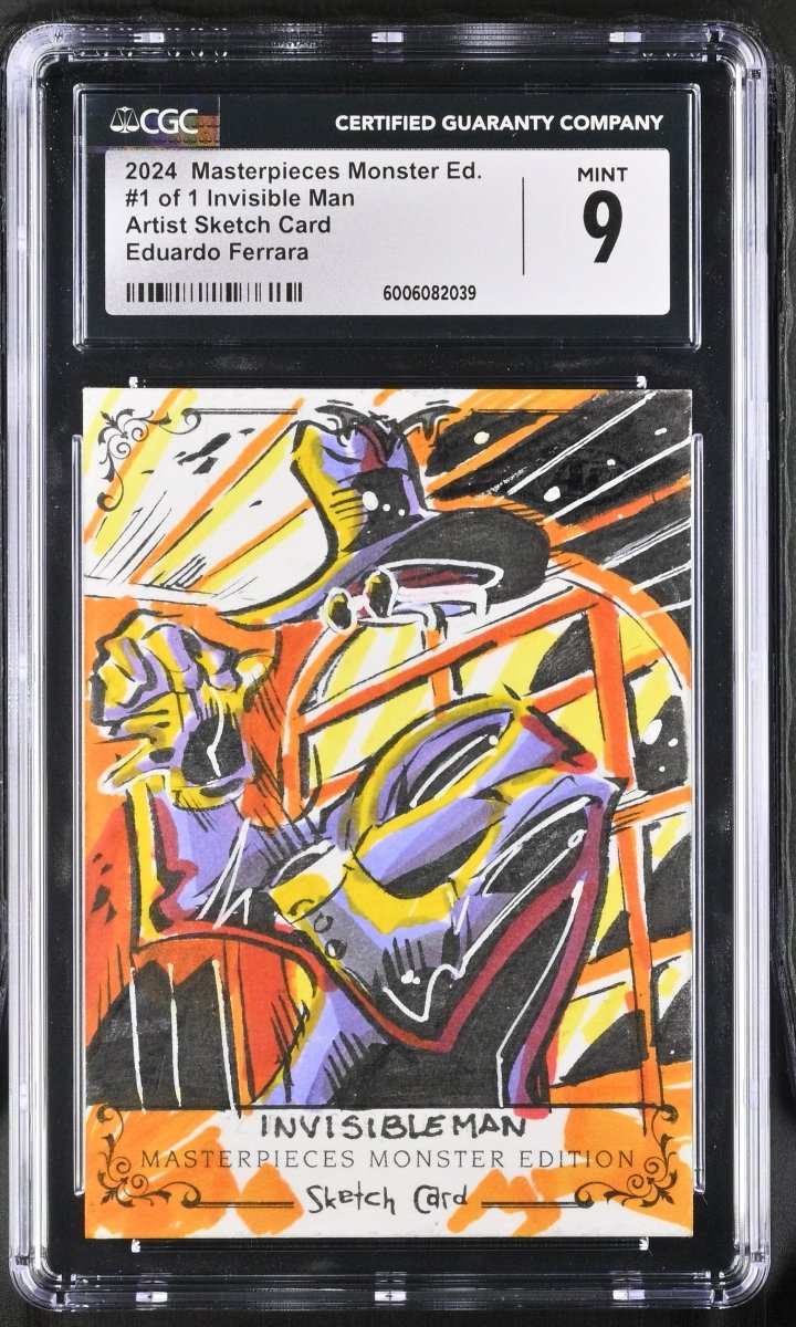 2024 Marvel Masterpieces Monster Ed. Artist Sketch Card Invisible Man #1/1 CGC 9 MINT