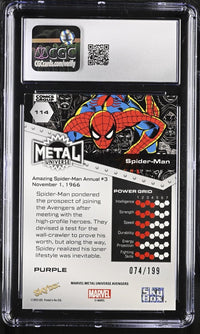 Load image into Gallery viewer, 2024 Marvel Metal Avengers Spider - Man Purple FX CGC 8 NM/MINT
