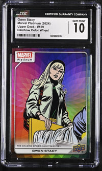 Load image into Gallery viewer, 2024 Marvel Platinum Gwen Stacy Rainbow Color Wheel CGC 10 GEM MINT
