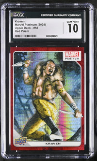 Load image into Gallery viewer, 2024 Marvel Platinum Kraven Red Prism /199 #58 CGC 10 GEM MINT
