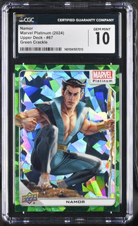 Load image into Gallery viewer, 2024 Marvel Platinum Namor Green Crackle #67 CGC 10 Gem Mint
