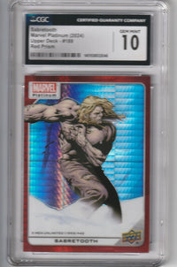 Load image into Gallery viewer, 2024 Marvel Platinum Sabretooth Red Prism #189 CGC 10 Gem Mint
