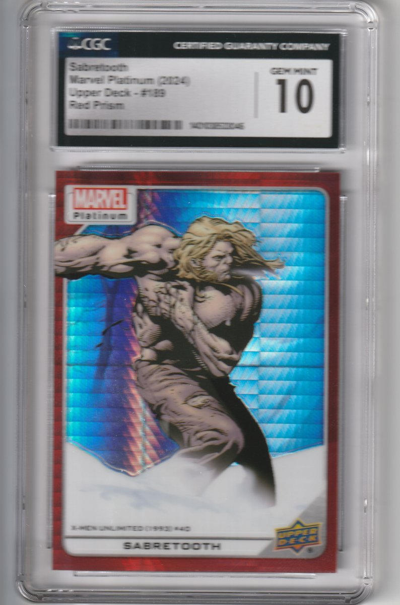 2024 Marvel Platinum Sabretooth Red Prism #189 CGC 10 Gem Mint