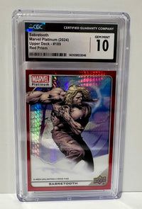 Load image into Gallery viewer, 2024 Marvel Platinum Sabretooth Red Prism #189 CGC 10 Gem Mint
