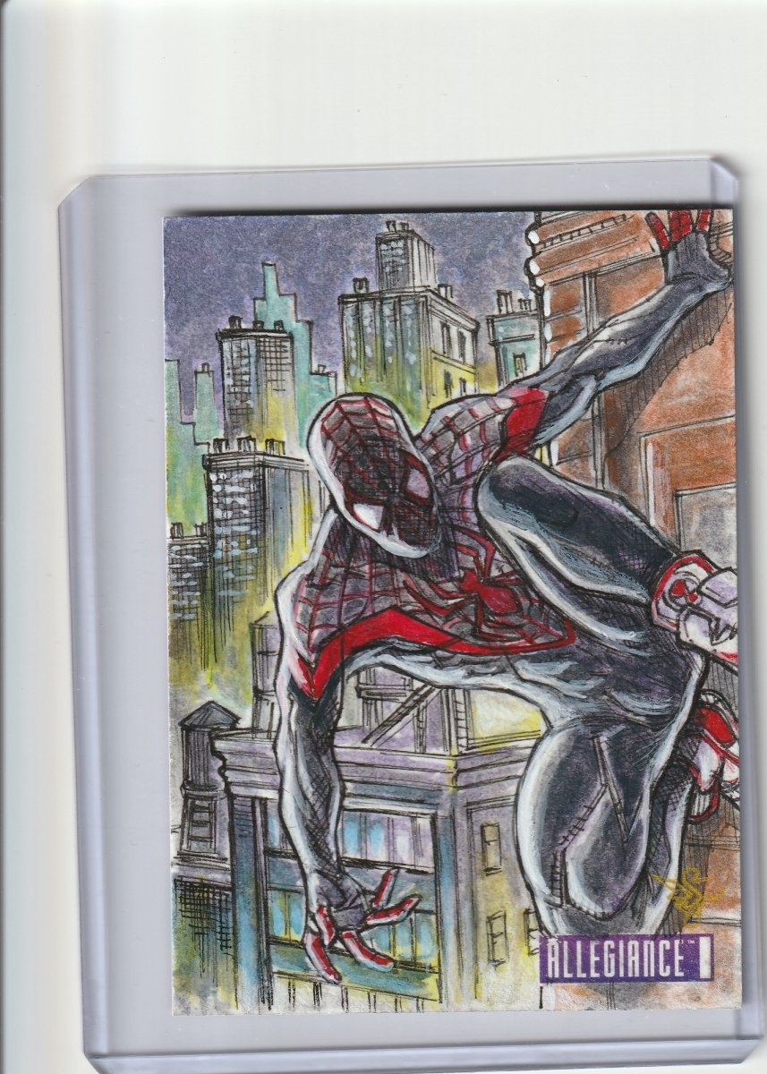 2024 UD Marvel Infinity Trilogy Miles Morales Artist Sketch Card 1/1 Bonkz art