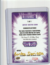 Load image into Gallery viewer, 2024 UD Marvel Infinity Trilogy Miles Morales Artist Sketch Card 1/1 Bonkz art
