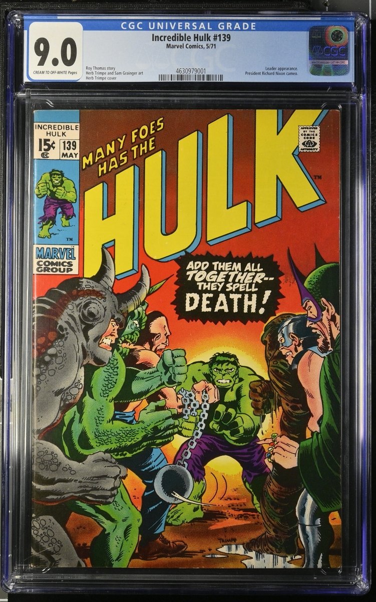 Marvel Comics Hulk 139 1971 CGC 9.0