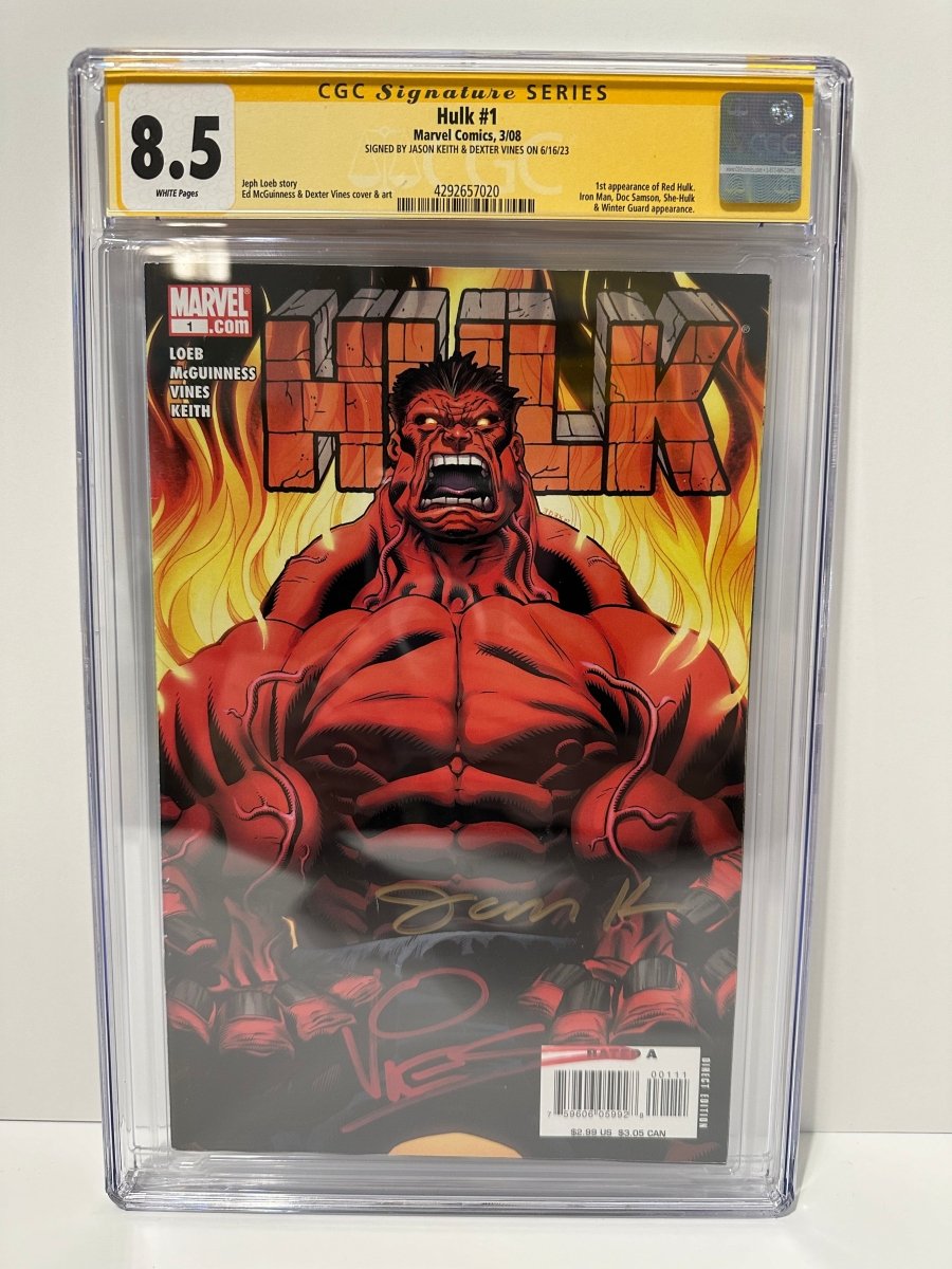 Marvel Hulk #1 Signature Series comic CGC graded 8.5 Double Signed