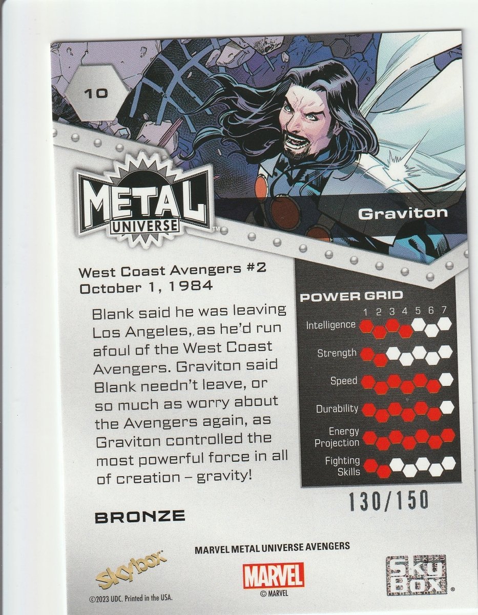 Marvel Metal Avengers 2024 Graviton Bronze #10 138/150 | zoltarsarcade