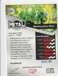 Load image into Gallery viewer, Marvel Metal Avengers 2024 Radio Active Man Purple #107 19/199

