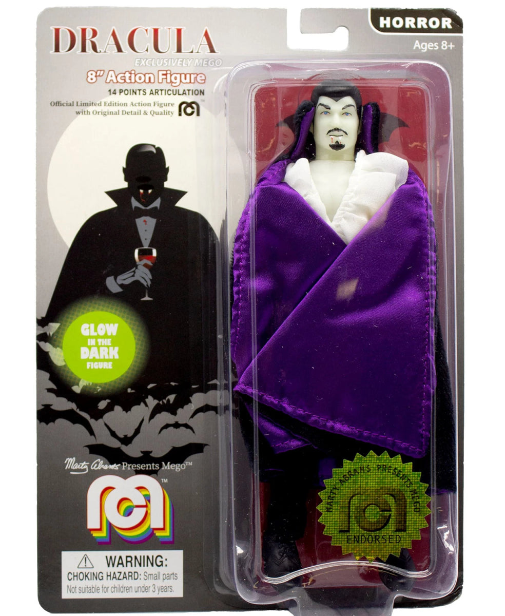 Mego Action Figure, 8" New Mego Glow In The Dark Dracula Limited Edition Collector's Item