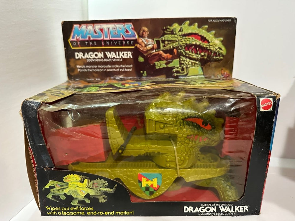 Vintage Masters of the Universe Dragon Walker Sidewinding Beast/Vehicle 1984 (Complete in open box)