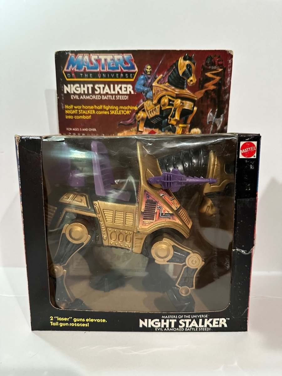 Vintage Masters of the Universe Night Stalker Evil Armored Battle Steed 1985 (Complete in open box)
